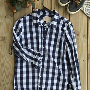 Banana Republic Navy Gingham Button Down